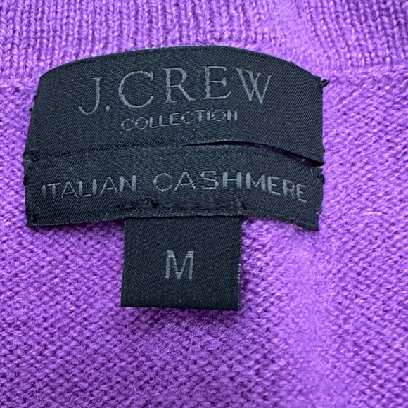 J. Crew NWOT Collection 100% Italian Cashmere Purple Magenta Sweater medium - Picture 10 of 16